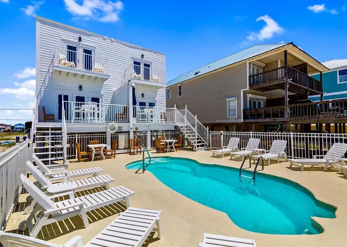 Beachfront Duplex Heated Pool Sleeps 27 Holiday home Gulf Shores